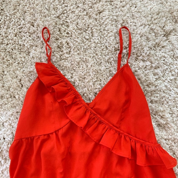 🆕 Forever 21 Red ruffle flowy tank top - Picture 3 of 6
